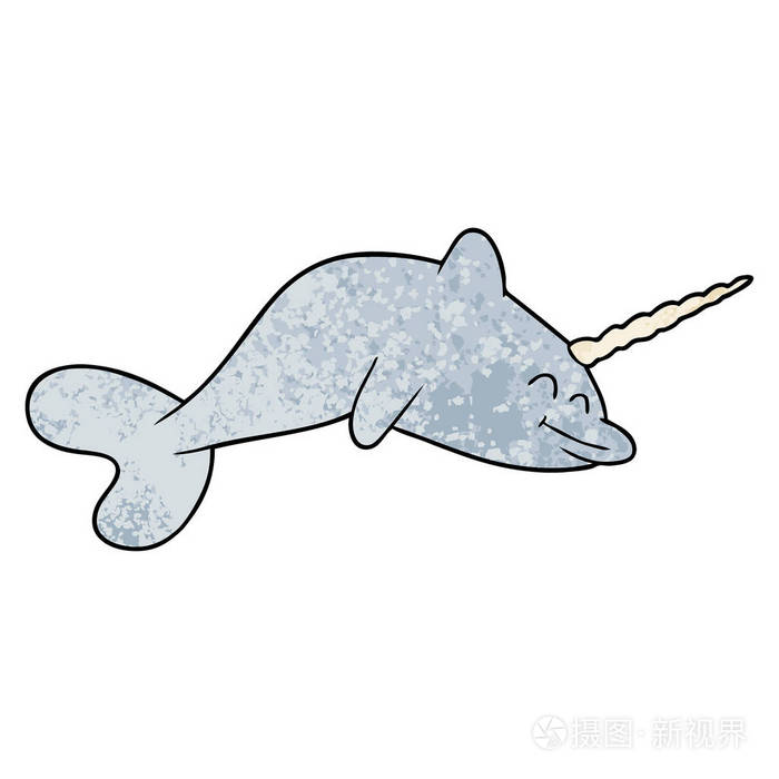独角鲸鱼怎么画_独角鲸_绘制_绘制独角鲸的大体轮廓